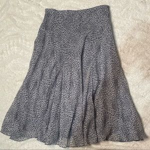 Gray Toned Cheetah Print Midi Skirt
